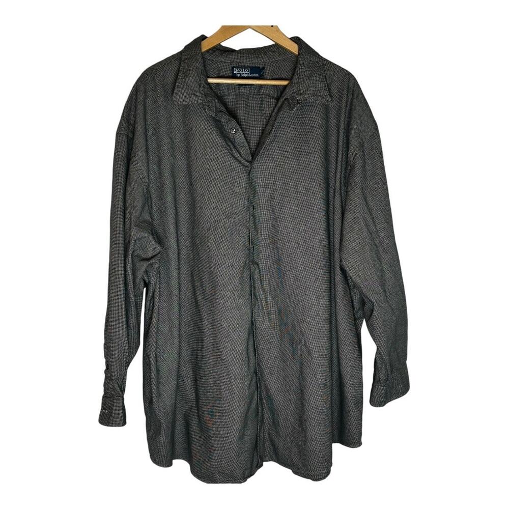 Polo Ralph Lauren Black Checkered 5X Big Button Down Shirt Plus Size Classic
